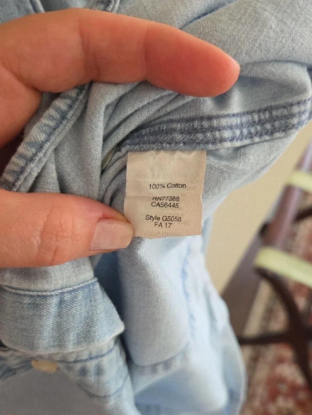 J. Crew Factory Light Blue Denim Button-Up Shirt